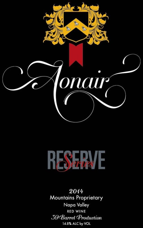 Aonair Mountains Proprietary Reserve 2014 Front Label