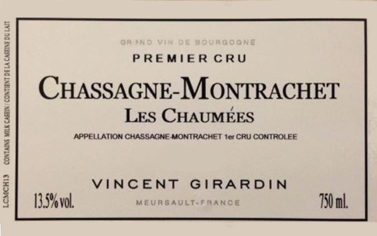 Vincent Girardin Chassagne-Montrachet Les Chaumees Premier Cru 2014 Front Label