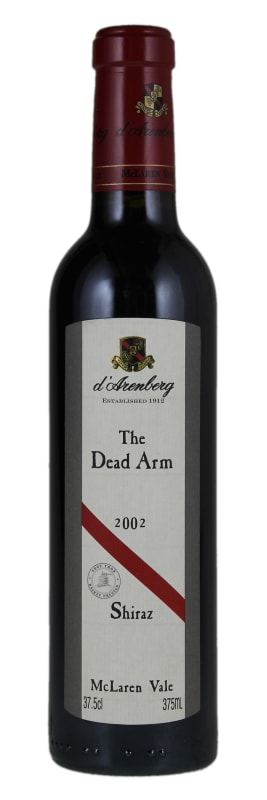 d'Arenberg The Dead Arm Shiraz (375ML half-bottle) 2002 Front Bottle Shot
