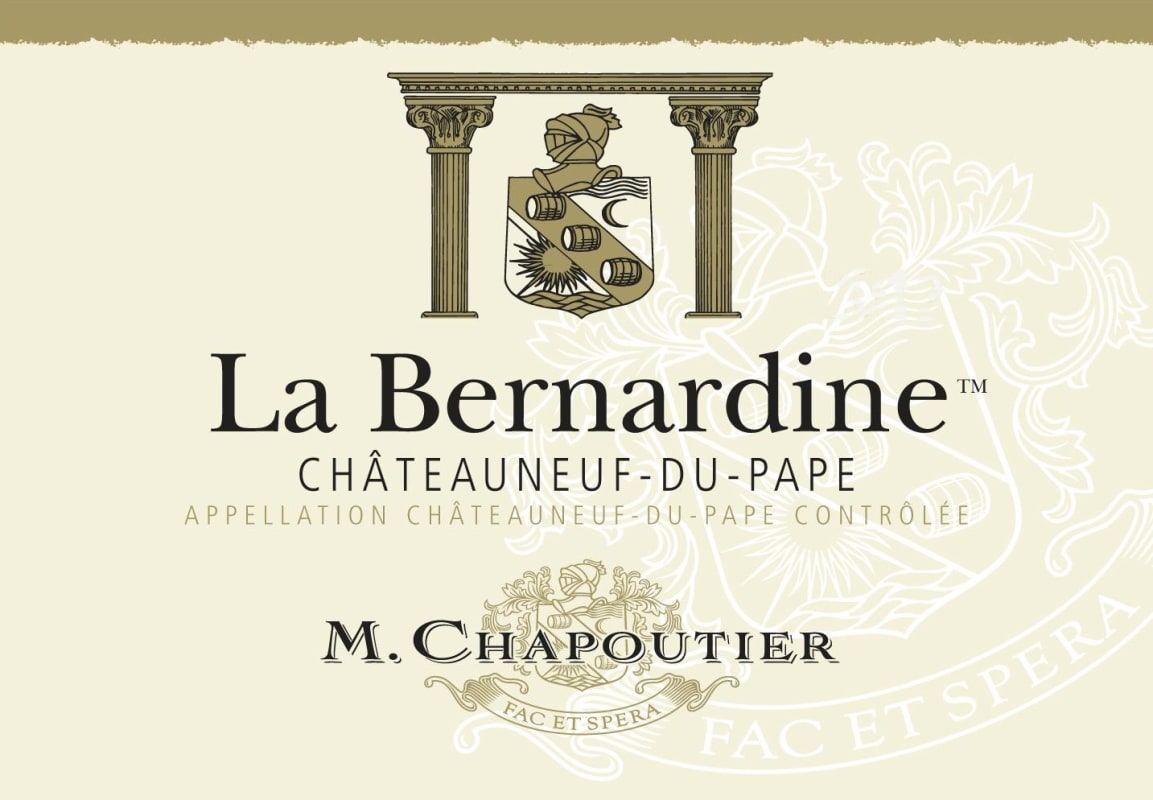 M. Chapoutier Chateauneuf-du-Pape La Bernardine Blanc 2015 Front Label