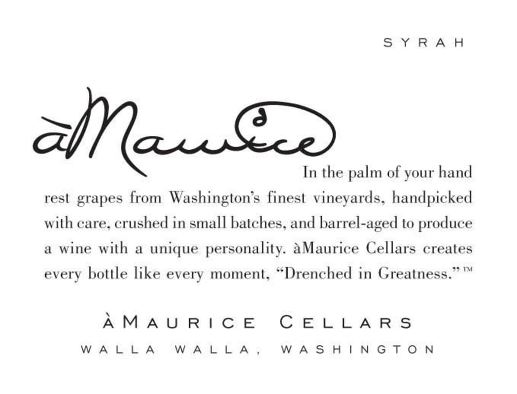 aMaurice Boushey Vineyard Syrah 2007 Front Label