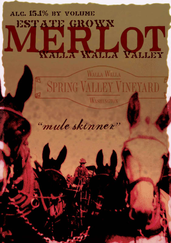 Spring Valley 'Mule Skinner' Merlot 2006 Front Label