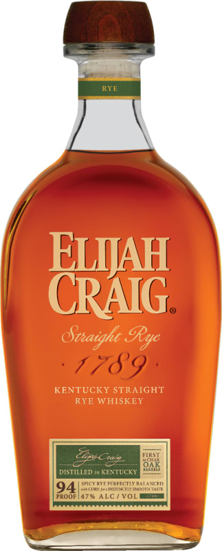 Elijah Craig Rye Whiskey Front Bottle Shot
