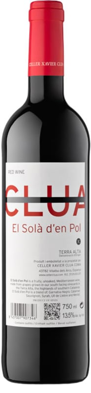 Celler Xavier Clua Terra Alta El Sola d'en Pol Negre 2018 Front Bottle Shot