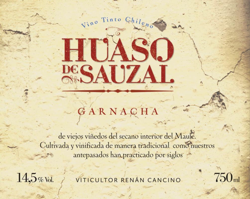 El Viejo Almacen Huaso de Sauzal Garnacha 2014 Front Label