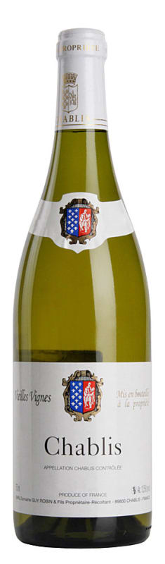 Domaine Guy Robin Chablis Vieilles Vignes 2018 Front Bottle Shot