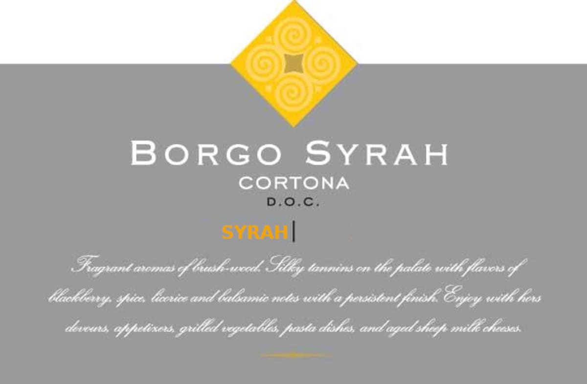 Tenimenti Luigi d'Alessandro Manzano Borgo Syrah Cortona 2015 Front Label
