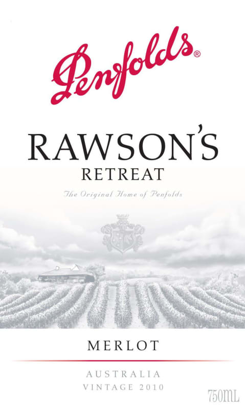Penfolds Rawson's Retreat Merlot 2010 Front Label