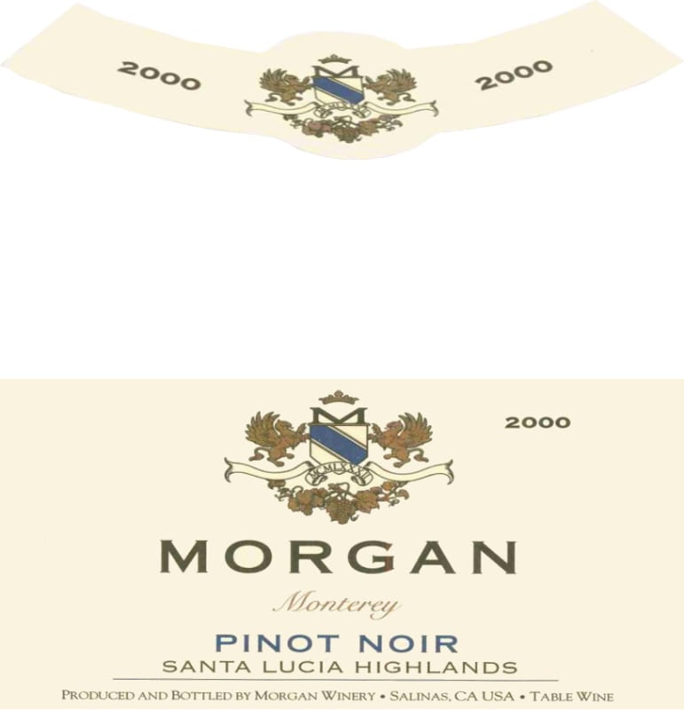 Morgan Santa Lucia Highlands Pinot Noir 2000 Front Label