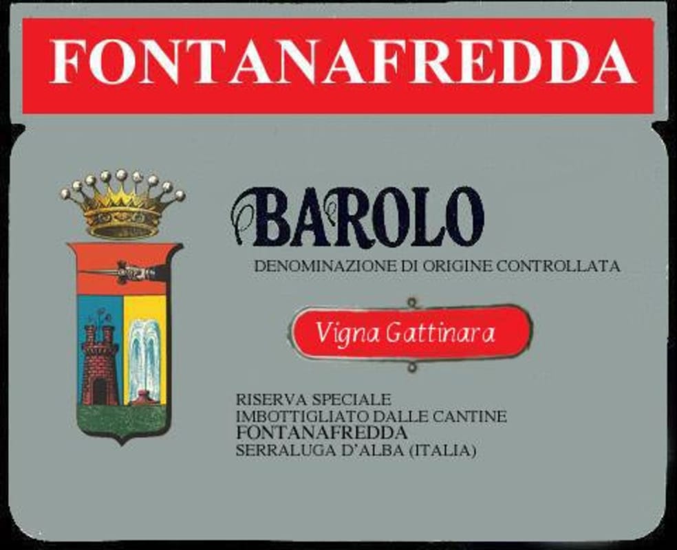 Fontanafredda Barolo Vigna Gattinara 1990 Front Label