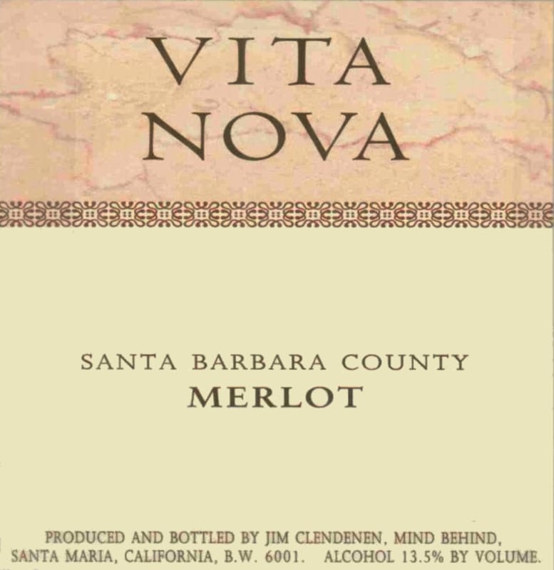 Vita Nova Merlot 2012 Front Label
