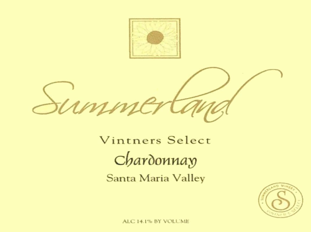 Summerland Vinters Select Chardonnay 2014 Front Label
