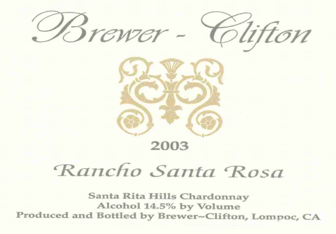 Brewer-Clifton Rancho Santa Rosa Chardonnay 2003 Front Label