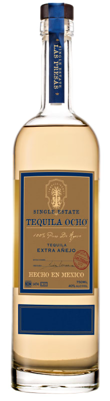 Ocho Extra Anejo Tequila Front Bottle Shot