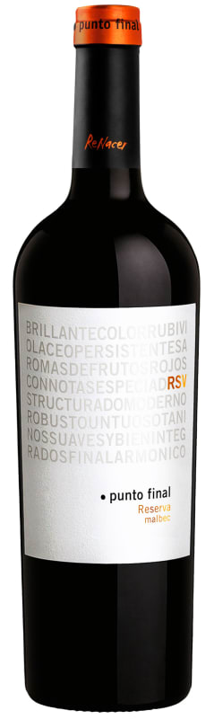 Bodegas Renacer Punto Final Malbec Reserva 2016 Front Bottle Shot