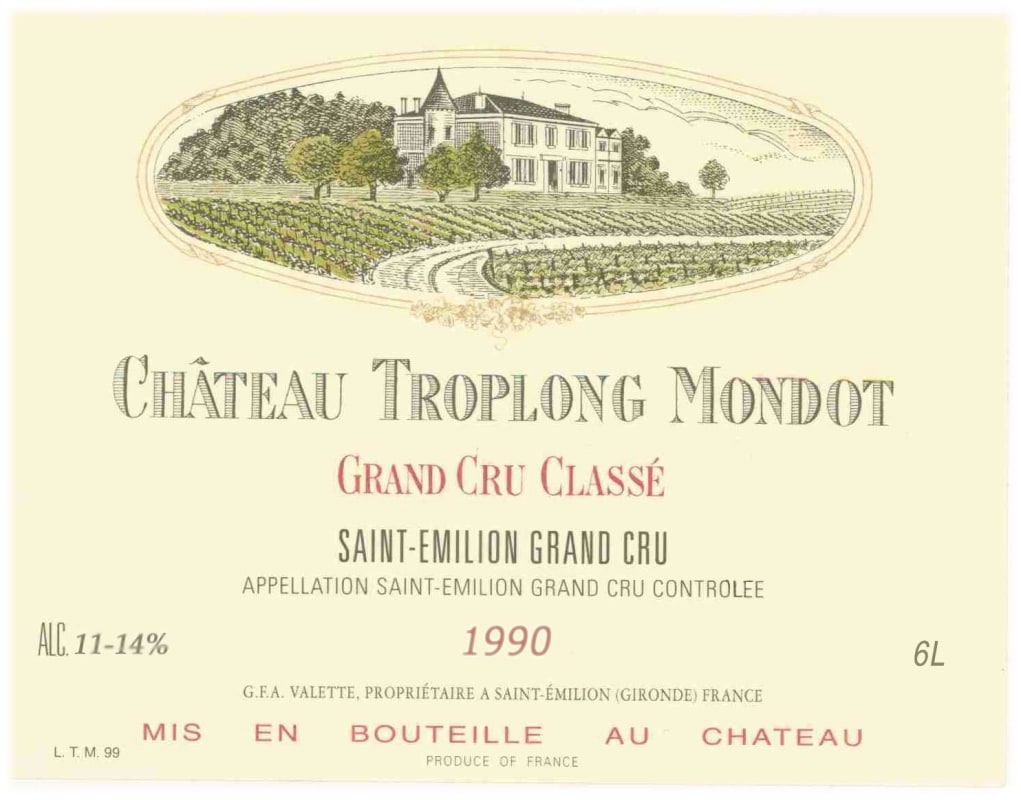 Chateau Troplong Mondot (1.5 Liter Magnum) 1990 Front Label