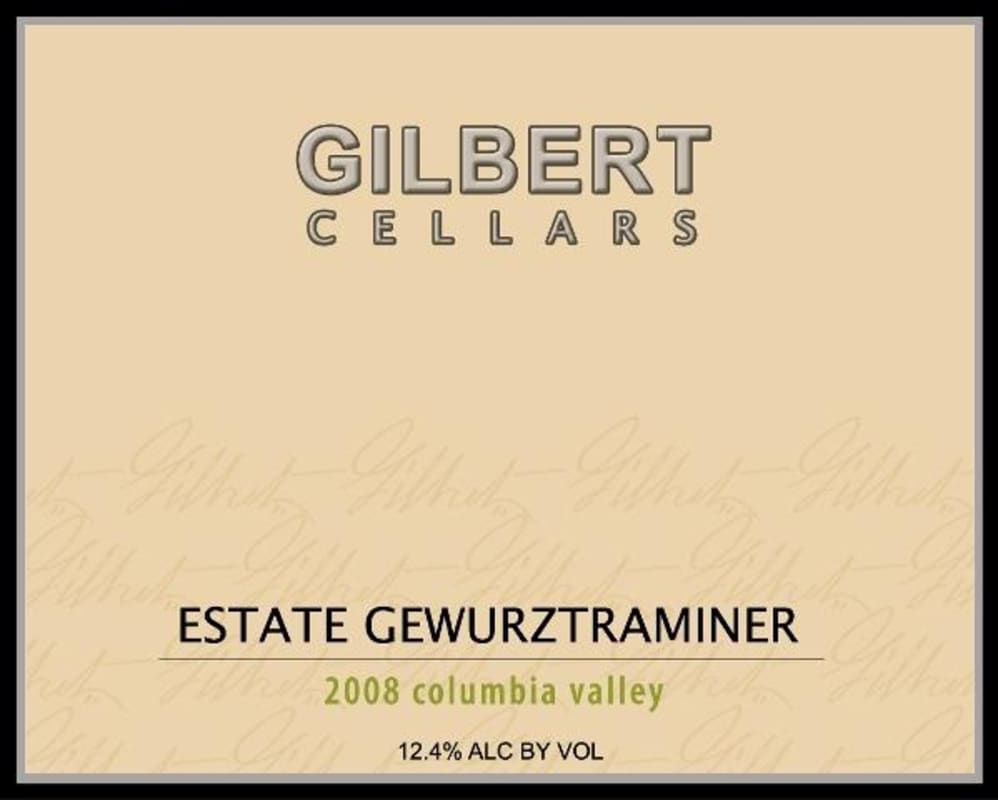 Gilbert Cellars Gewurztraminer 2008 Front Label