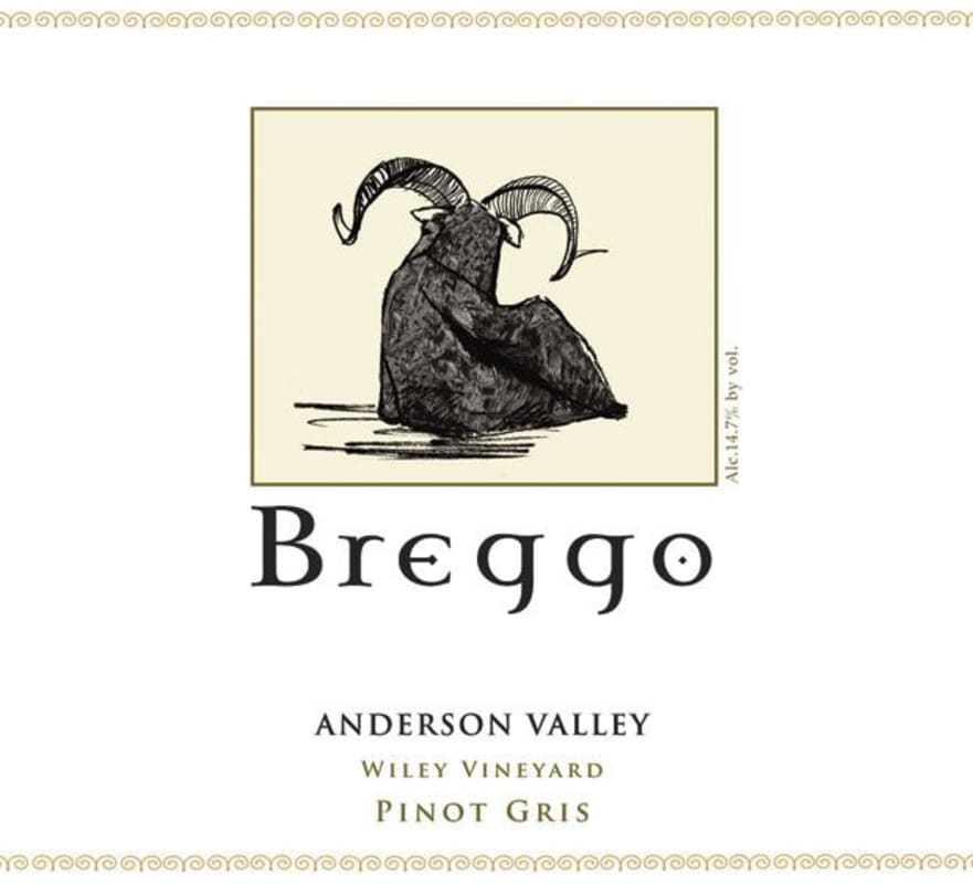 Breggo Cellars Wiley Vineyard Pinot Gris 2008 Front Label