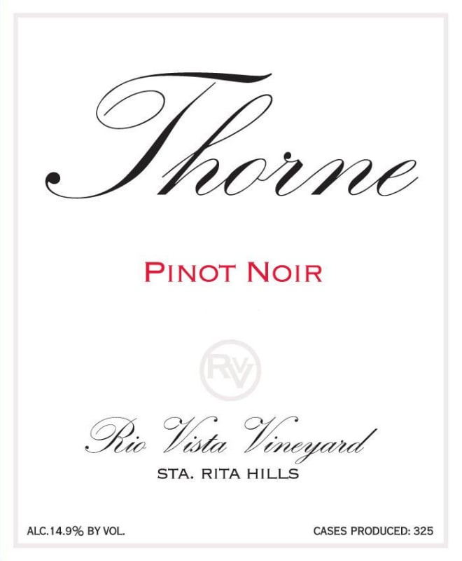 Thorne Rio Vista Vineyard Pinot Noir 2012 Front Label