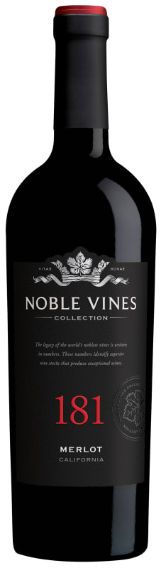 Noble Vines 181 Lodi Merlot 2019 Front Bottle Shot