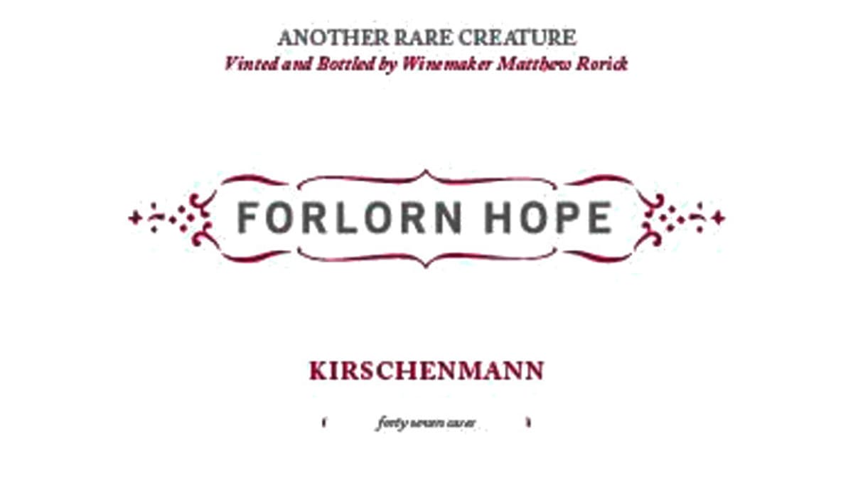 Forlorn Hope Kirschenmann Pinot Gris 2015 Front Label