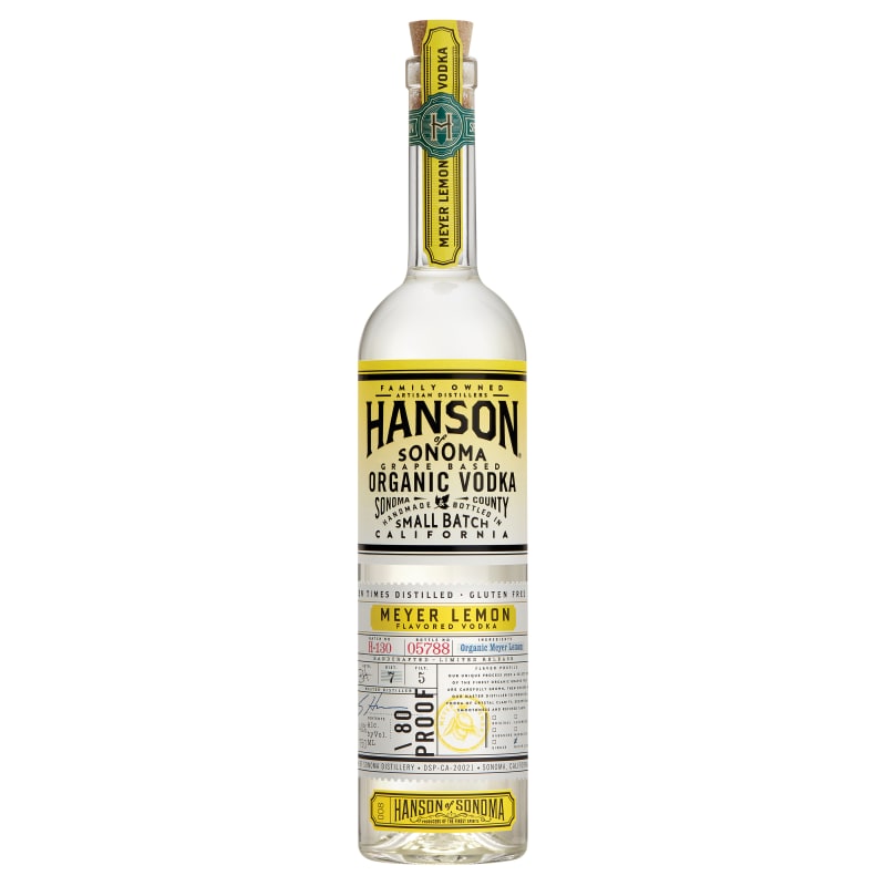 Hanson Of Sonoma Organic Meyer Lemon Vodka Front Bottle Shot