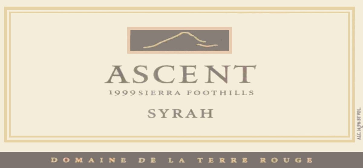 Terre Rouge Ascent Syrah 1999 Front Label