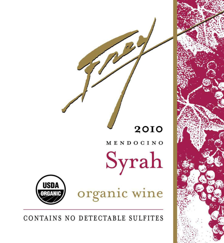 Frey Organic Syrah 2010 Front Label