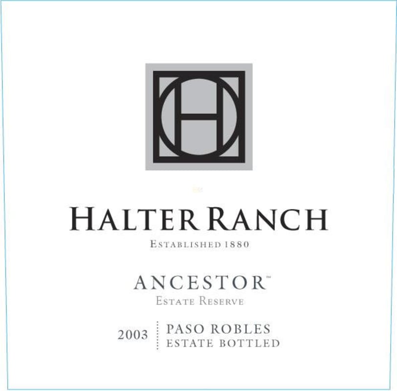 Halter Ranch Ancestor Estate Reserve 2003 Front Label