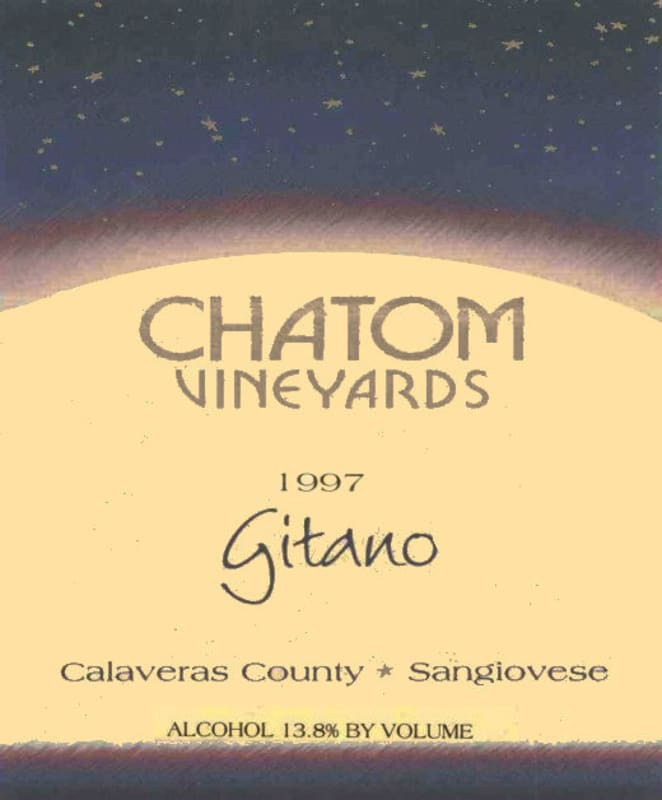 Chatom Gitano Sangiovese 1997 Front Label