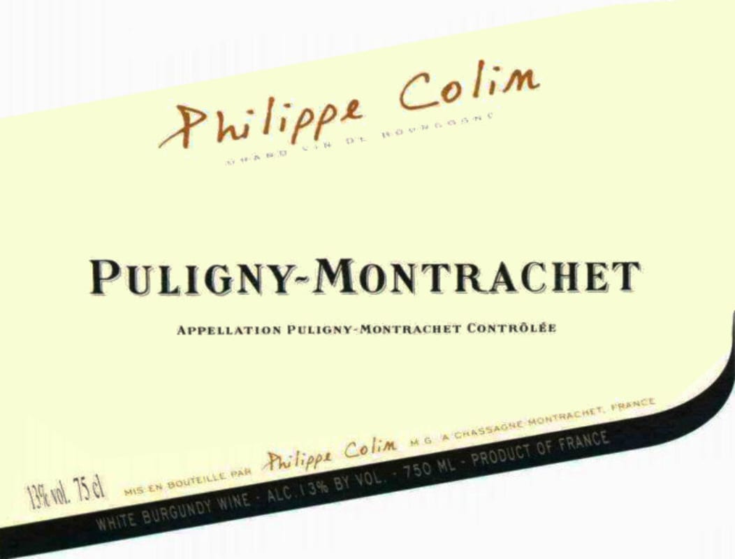 Philippe Colin Puligny-Montrachet Blanc 2014 Front Label