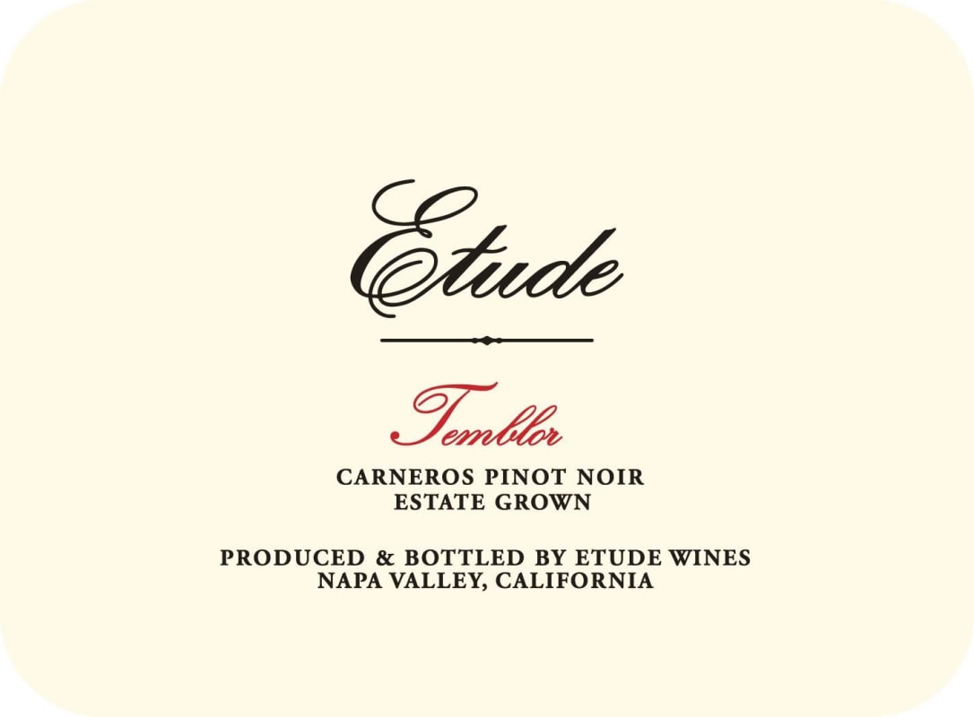 Etude Temblor Estate Pinot Noir 2009 Front Label