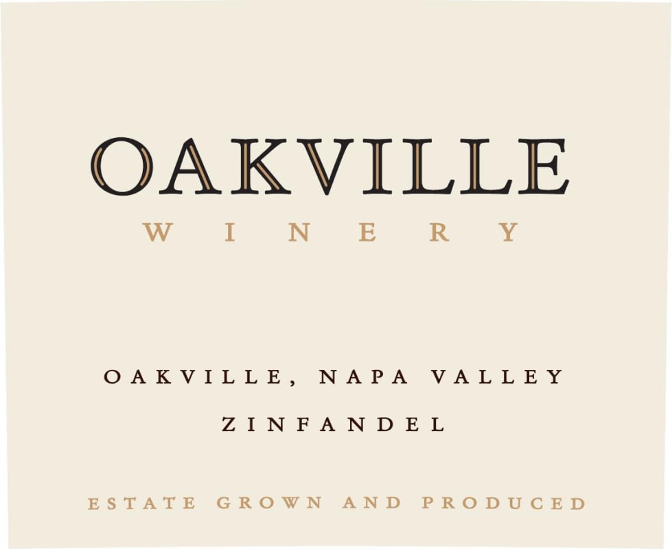 Oakville Winery Zinfandel 2015 Front Label