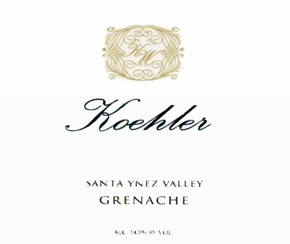 Koehler Winery Santa Ynez Valley Grenache 2009 Front Label