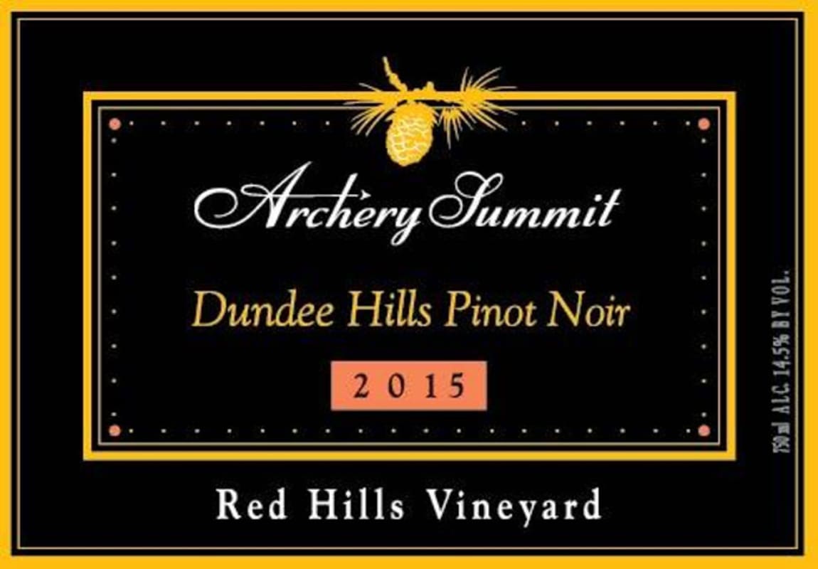 Archery Summit Red Hills Estate Pinot Noir 2015 Front Label