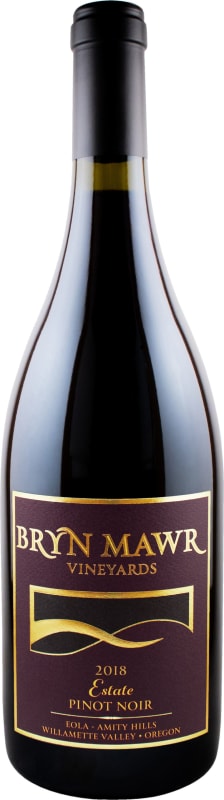 Bryn Mawr Vineyards Estate Pinot Noir 2018 Front Bottle Shot