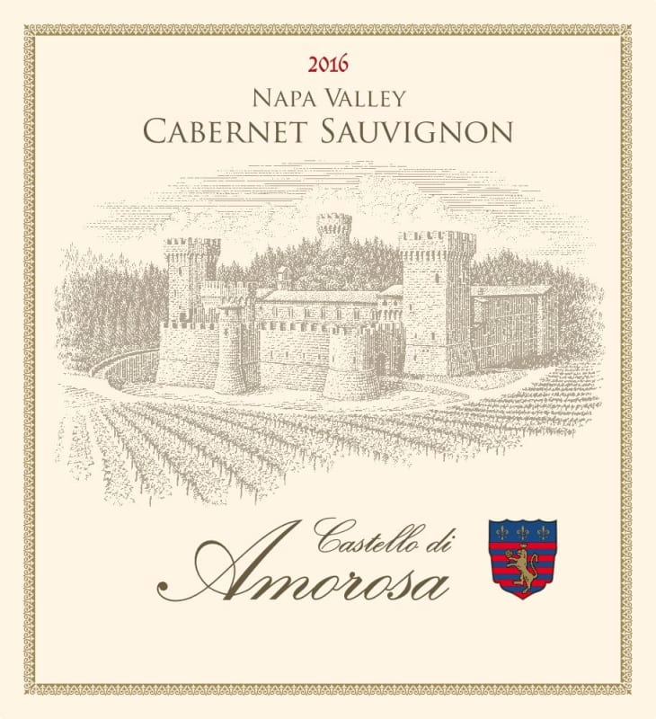 Castello di Amorosa Napa Valley Cabernet Sauvignon 2016 Front Label