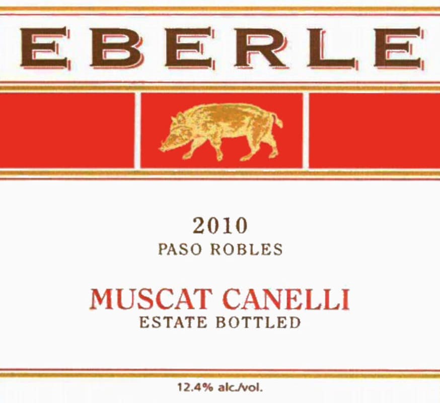 Eberle Canelli Muscat 2010 Front Label