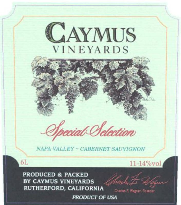 Caymus Special Selection Cabernet Sauvignon 1996 Front Label