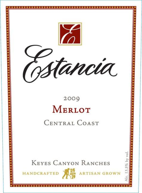 Estancia Keyes Canyon Ranches Merlot 2009 Front Label