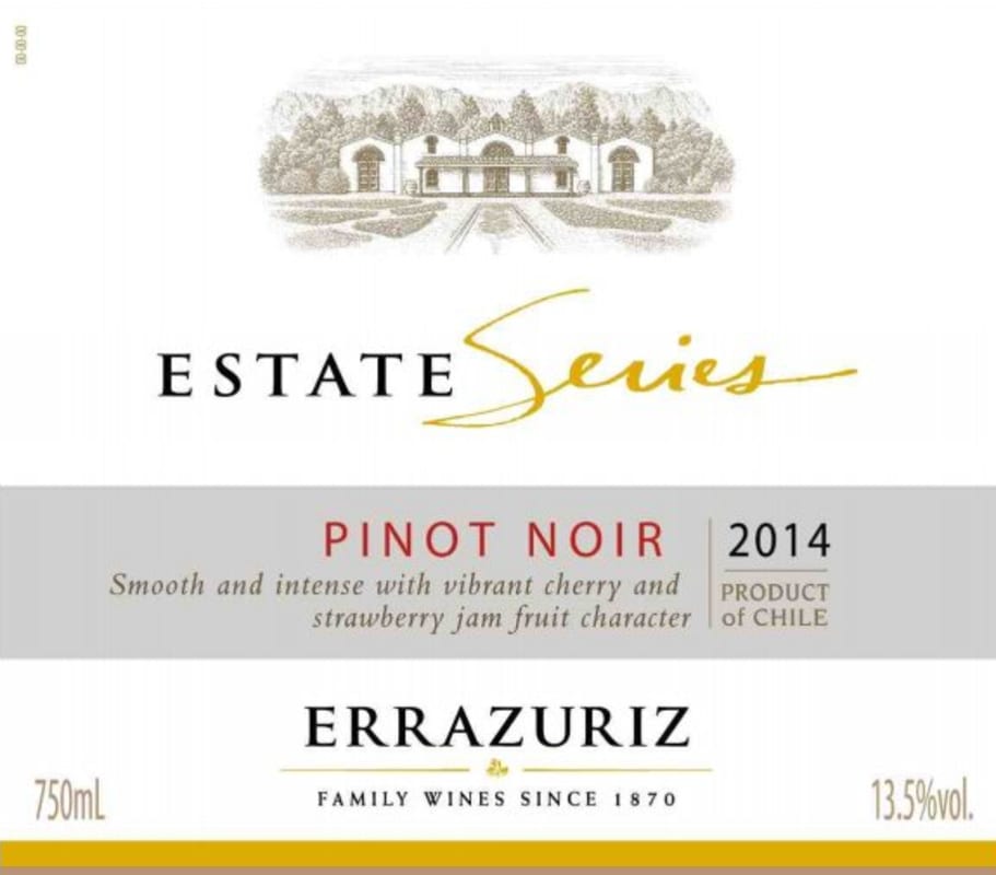 Errazuriz Estate Series Pinot Noir 2014 Front Label