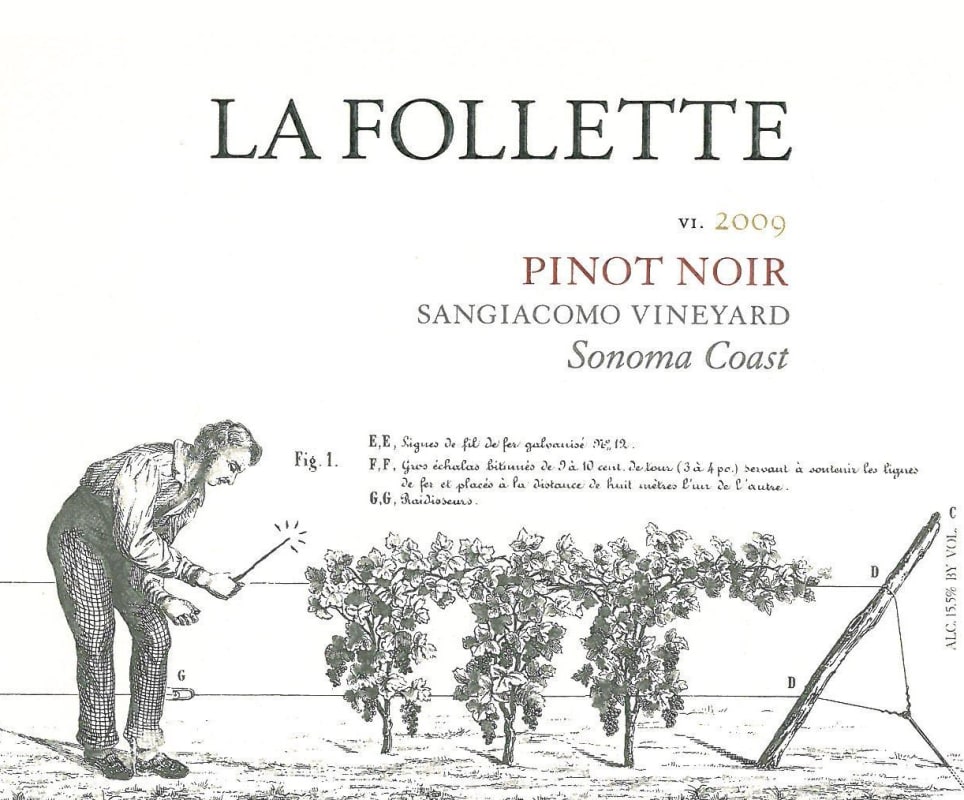 La Follette Sangiacomo Vineyard Pinot Noir 2009 Front Label