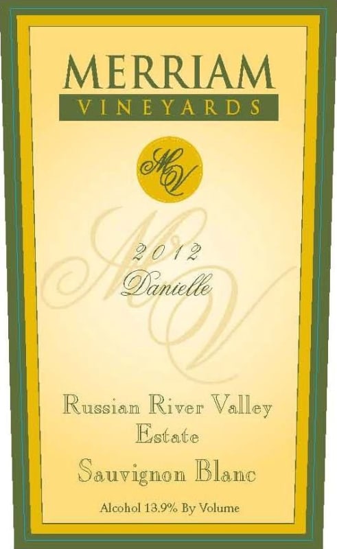 Merriam Vineyards Danielle Sauvignon Blanc 2012 Front Label