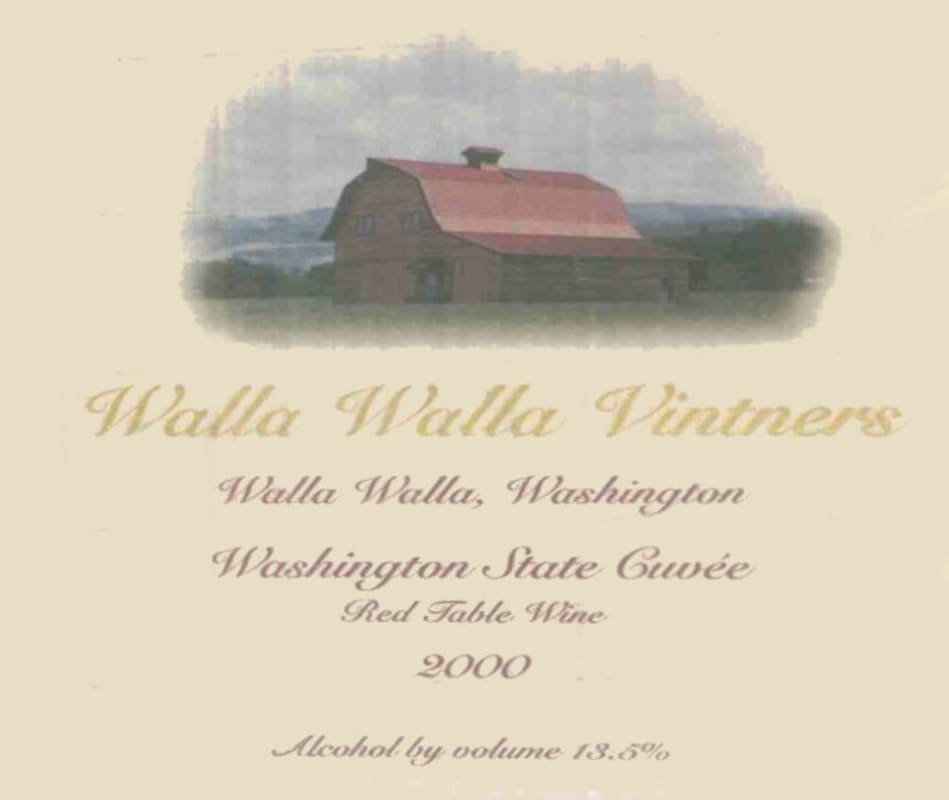 Walla Walla Vintners Cuvee 2000 Front Label