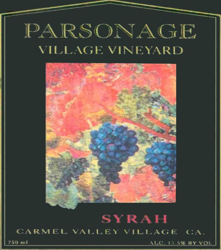 Parsonage Village Vineyard Estate Syrah 2004 Front Label
