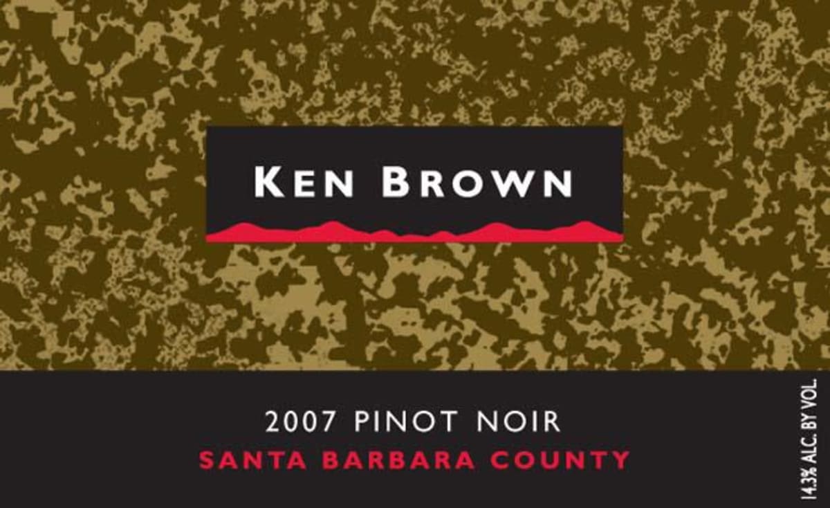 Ken Brown Santa Barbara Pinot Noir 2007 Front Label