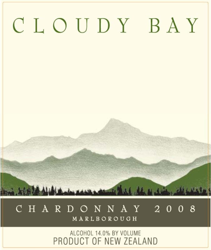 Cloudy Bay Chardonnay 2008 Front Label