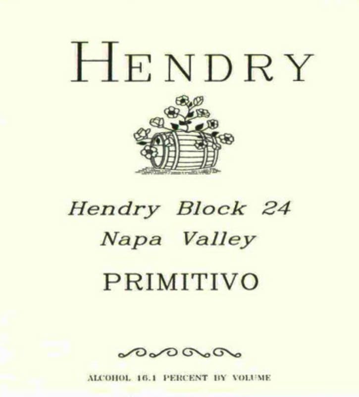 Hendry Block 24 Primitivo 2004 Front Label
