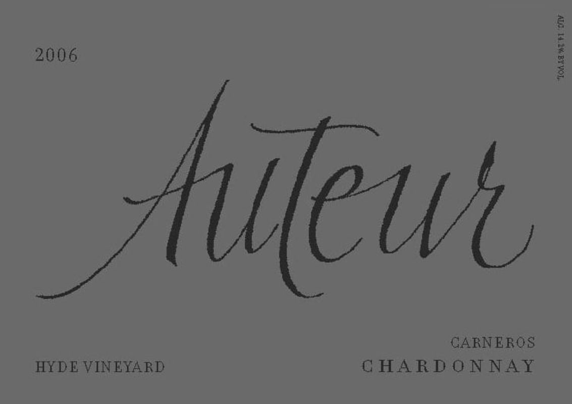 Auteur Wines Hyde Vineyards Chardonnay 2006 Front Label