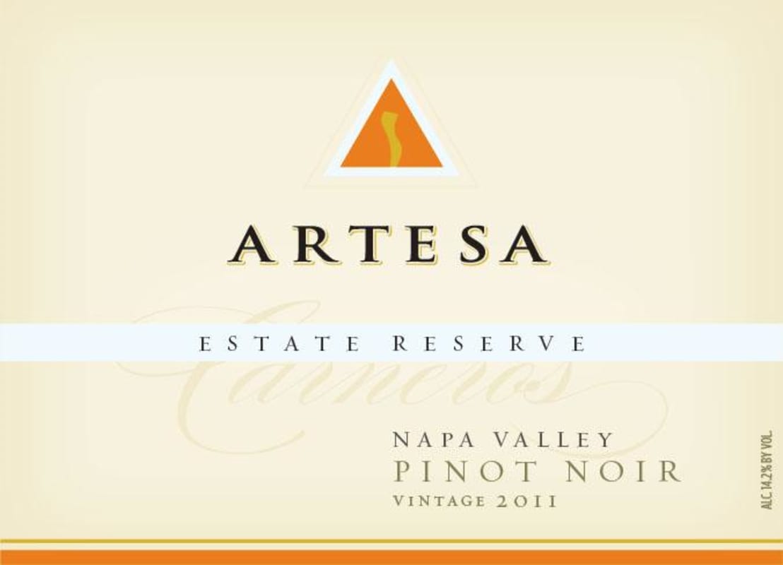 Artesa Reserve Pinot Noir 2011 Front Label